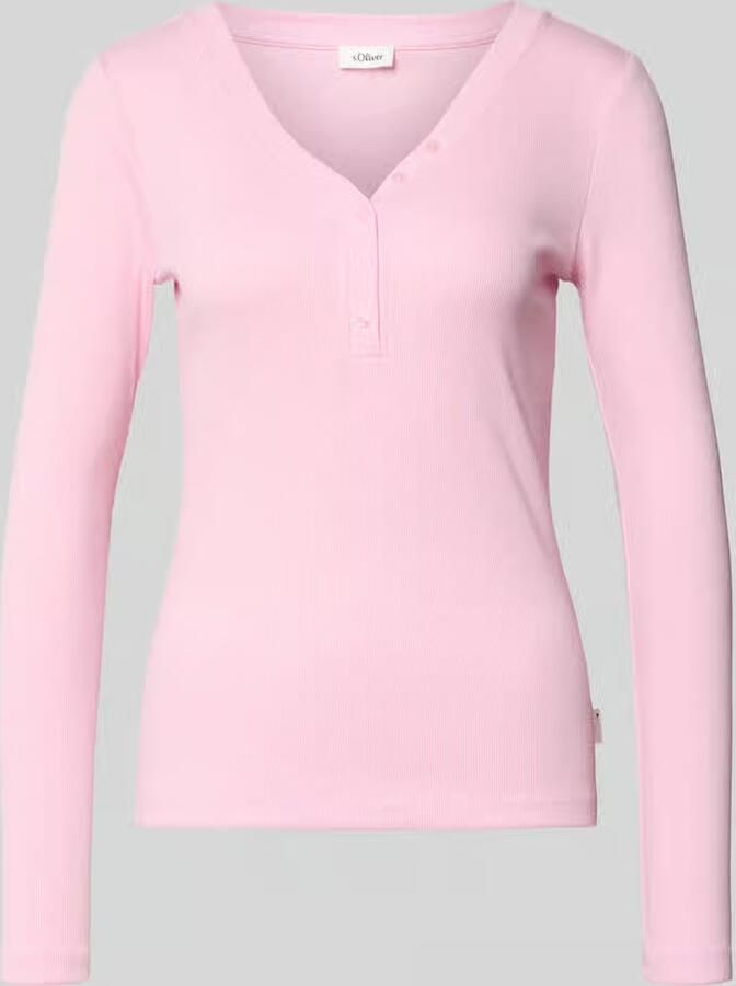 S.Oliver RED LABEL Slim fit shirt met lange mouwen met sierknoopsluiting - Foto 2