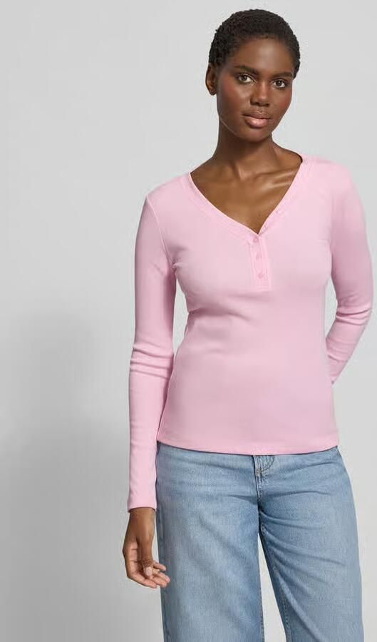 S.Oliver RED LABEL Slim fit shirt met lange mouwen met sierknoopsluiting - Foto 4