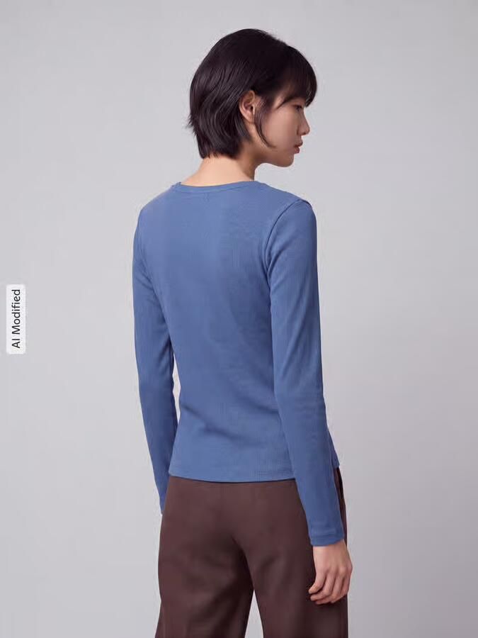 S.Oliver RED LABEL Slim fit shirt met lange mouwen van mix van katoen en lyocell - Foto 2