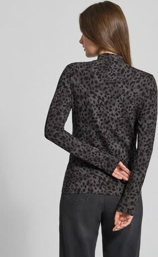 S.Oliver Shirt met lange mouwen met opstaande kraag en van viscose-stretch