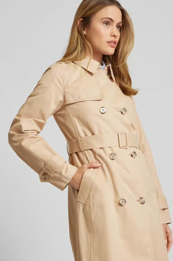 S.Oliver RED LABEL Slim fit trenchcoat van katoenmix met gestreepte voering - Foto 4