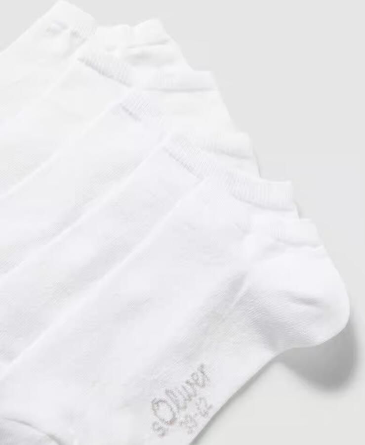 S.Oliver RED LABEL Sneakersokken met labelprint model 'Classics' in een set van 5 paar
