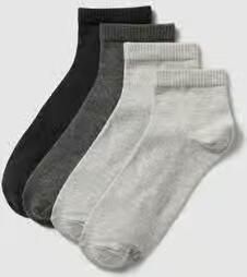 S.Oliver RED LABEL Sokken met labeldetail in een set van 4 paar model 'Quarter'
