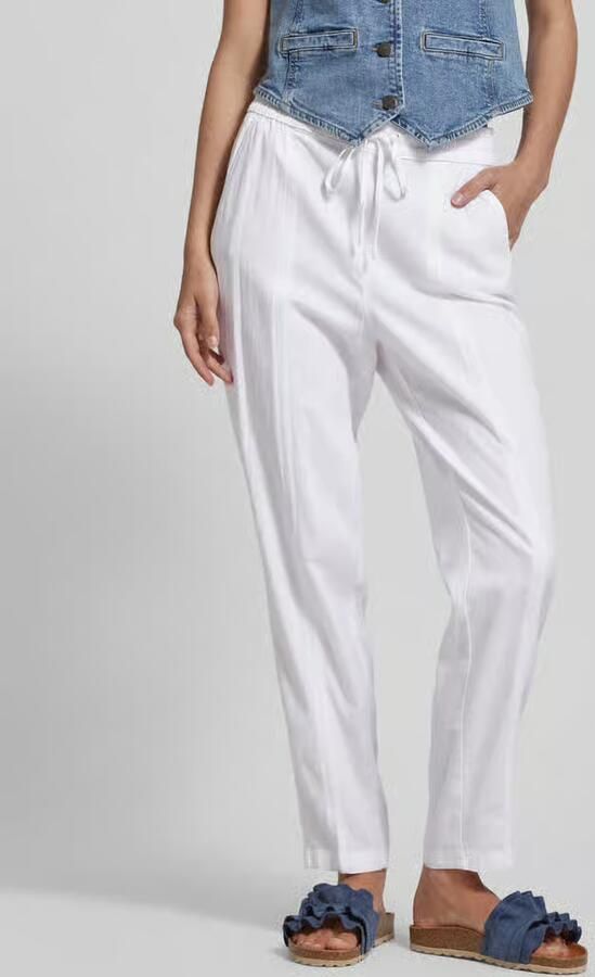 S.Oliver RED LABEL Tapered fit stoffen broek met tunnelkoord - Foto 2
