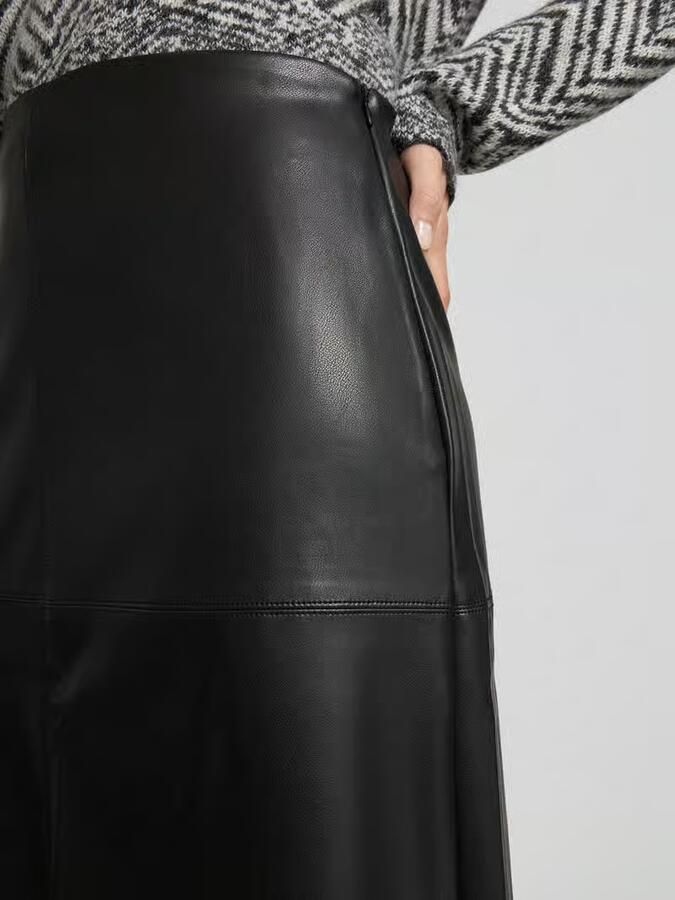 S.Oliver RED LABEL Uitlopende midirok in gladleerlook - Foto 2
