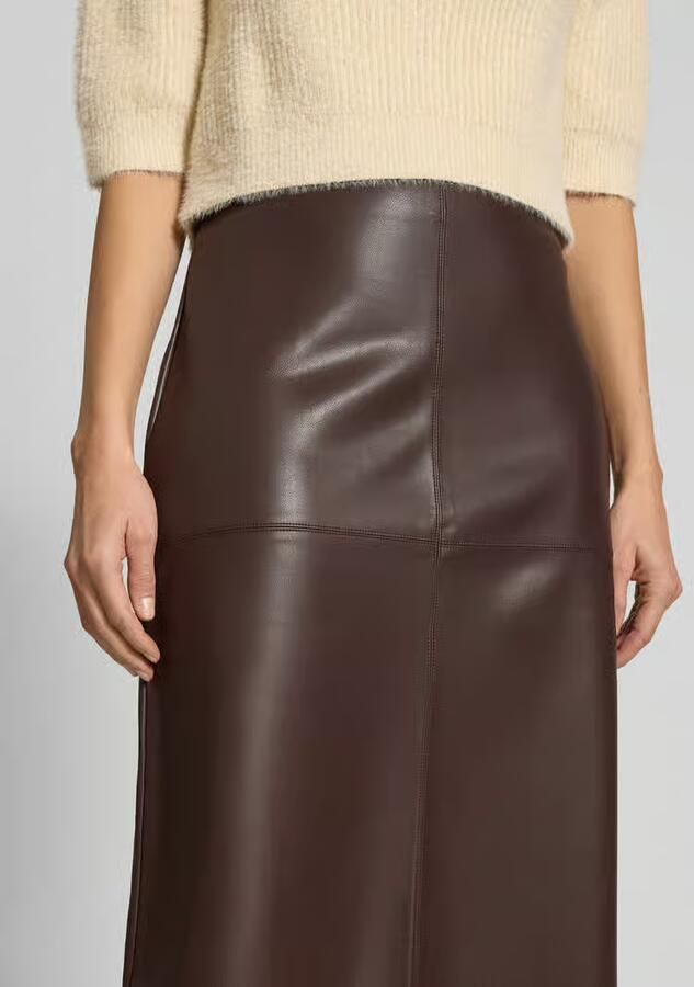 S.Oliver RED LABEL Uitlopende midirok in gladleerlook - Foto 2
