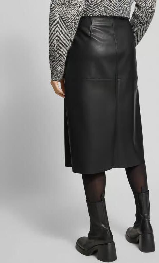 S.Oliver RED LABEL Uitlopende midirok in gladleerlook