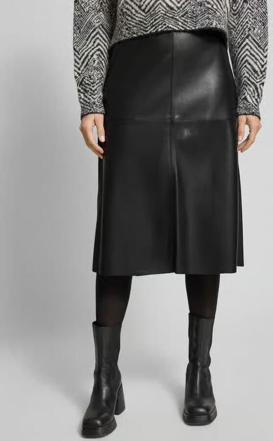 S.Oliver RED LABEL Uitlopende midirok in gladleerlook - Foto 3