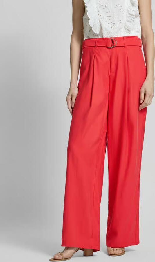 S.Oliver RED LABEL Wide leg broek met stoffen riem - Foto 5