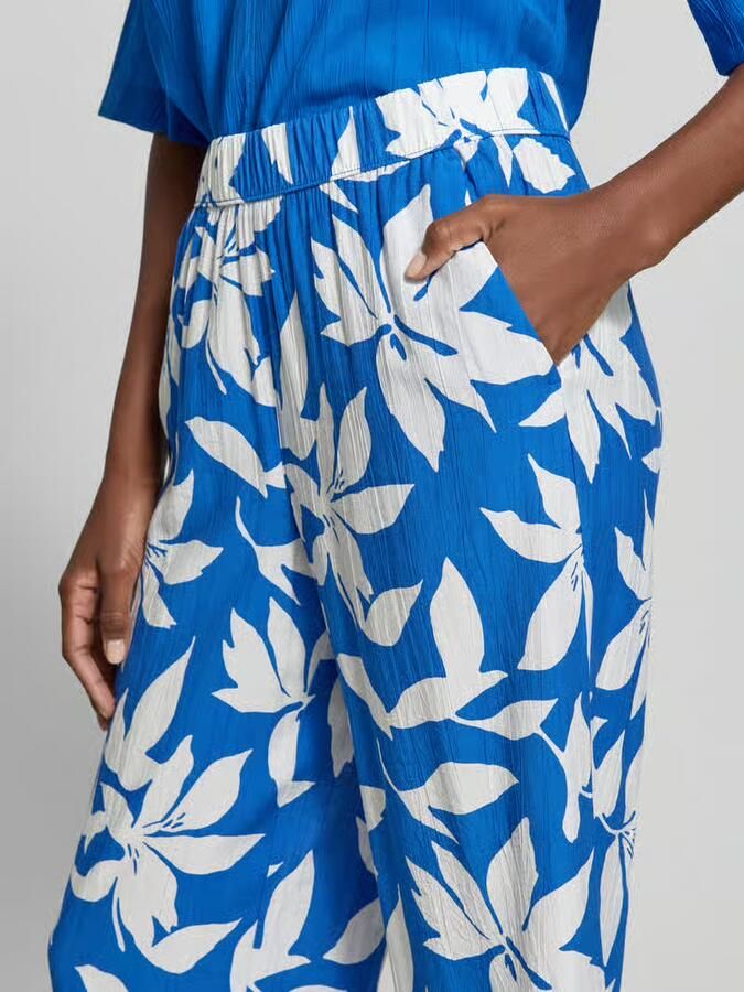 S.Oliver wide leg high waist culotte blauw met textuur - Foto 3