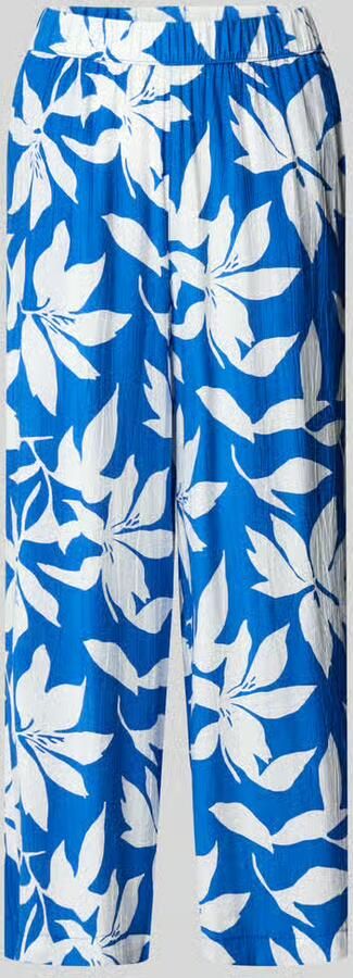 S.Oliver wide leg high waist culotte blauw met textuur - Foto 4