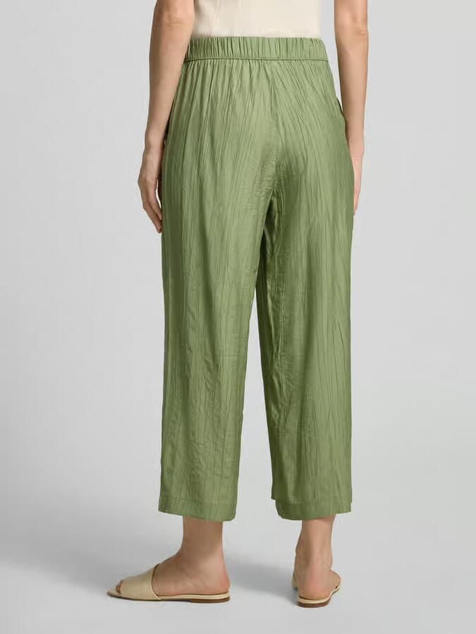 S.Oliver wide leg high waist culotte kaki met textuur - Foto 4