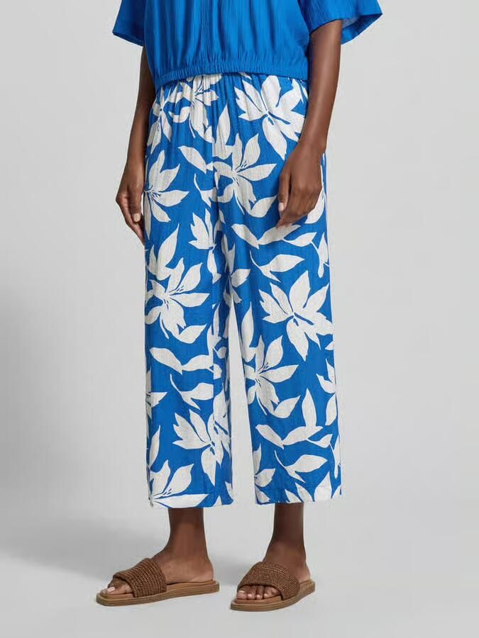 S.Oliver wide leg high waist culotte blauw met textuur - Foto 5