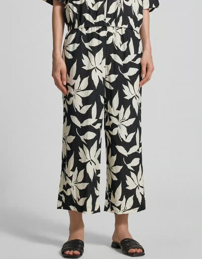 S.Oliver RED LABEL Wide leg culotte van viscosemix - Foto 2
