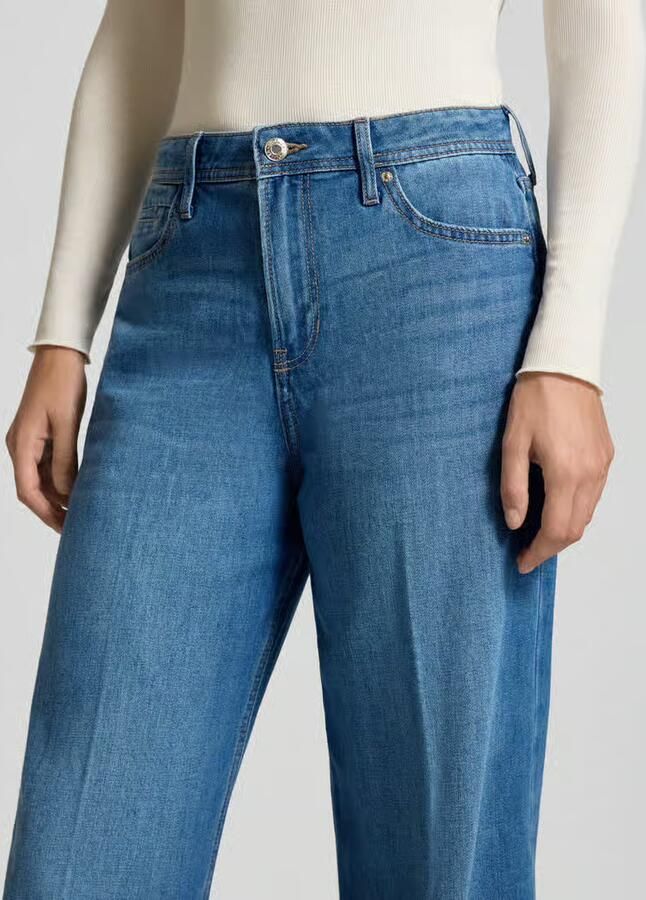 S.Oliver RED LABEL Wide leg high rise jeans van katoenmix model 'SURI' - Foto 6