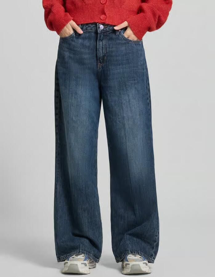 S.Oliver RED LABEL Wide leg jeans met bandplooien-detail: van katoenmix - Foto 4