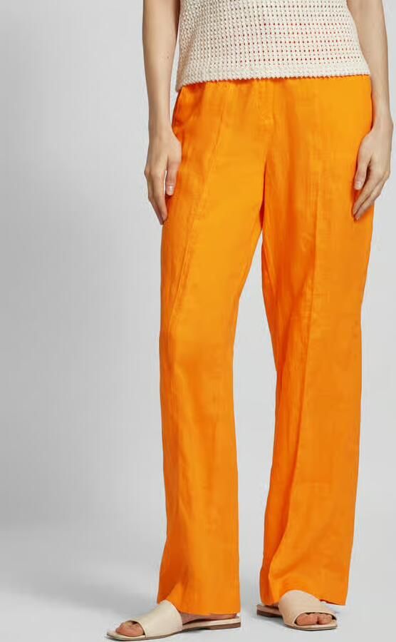 S.Oliver RED LABEL Wide leg linnen broek met vaste persplooien - Foto 2