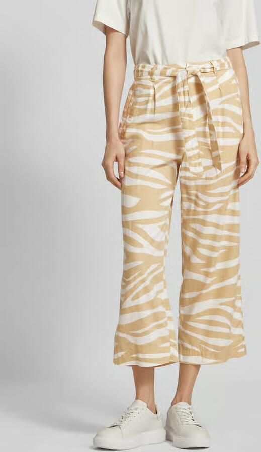 S.Oliver RED LABEL Wide leg linnen broek met verkort model - Foto 2