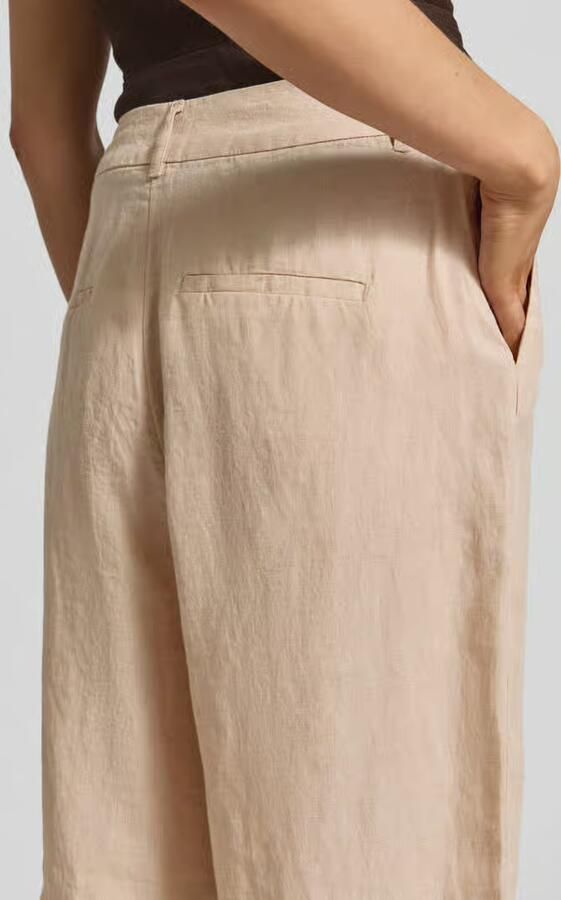 S.Oliver RED LABEL Wide leg linnen shorts met bandplooien - Foto 3