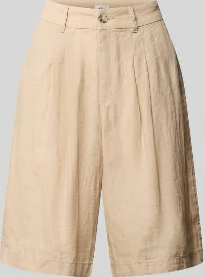 S.Oliver RED LABEL Wide leg linnen shorts met bandplooien - Foto 2