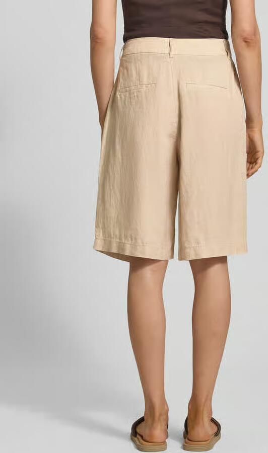 S.Oliver RED LABEL Wide leg linnen shorts met bandplooien - Foto 5