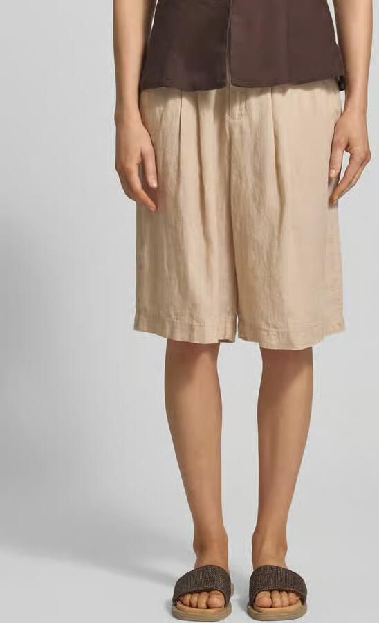 S.Oliver RED LABEL Wide leg linnen shorts met bandplooien - Foto 4