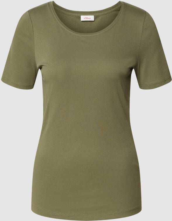 S.Oliver RED LABEL T-shirt met geribde ronde hals