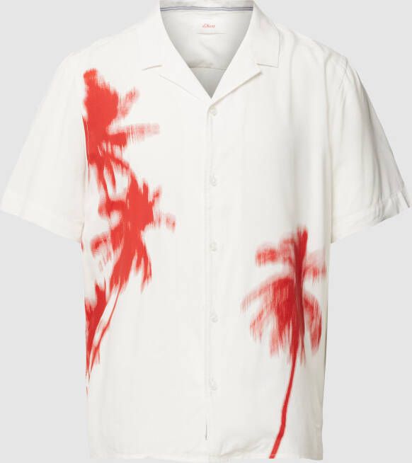 S.Oliver RED LABEL Vrijetijdsoverhemd van viscose met motiefprint model 'palm resort'