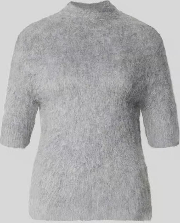 Someday. Gebreid shirt van alpacamix met korte opstaande kraag