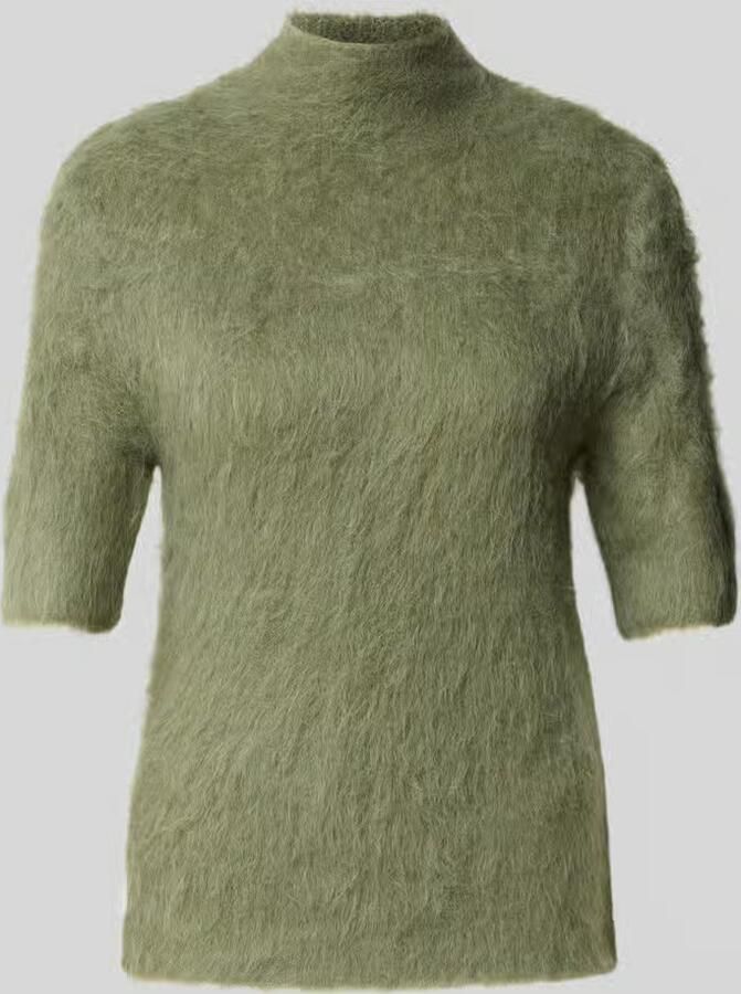 Someday. Gebreid shirt van alpacamix met korte opstaande kraag