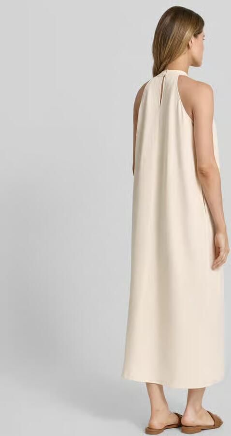 Someday. midi-jurk met linnen en plooien model 'Qelina' - Foto 3