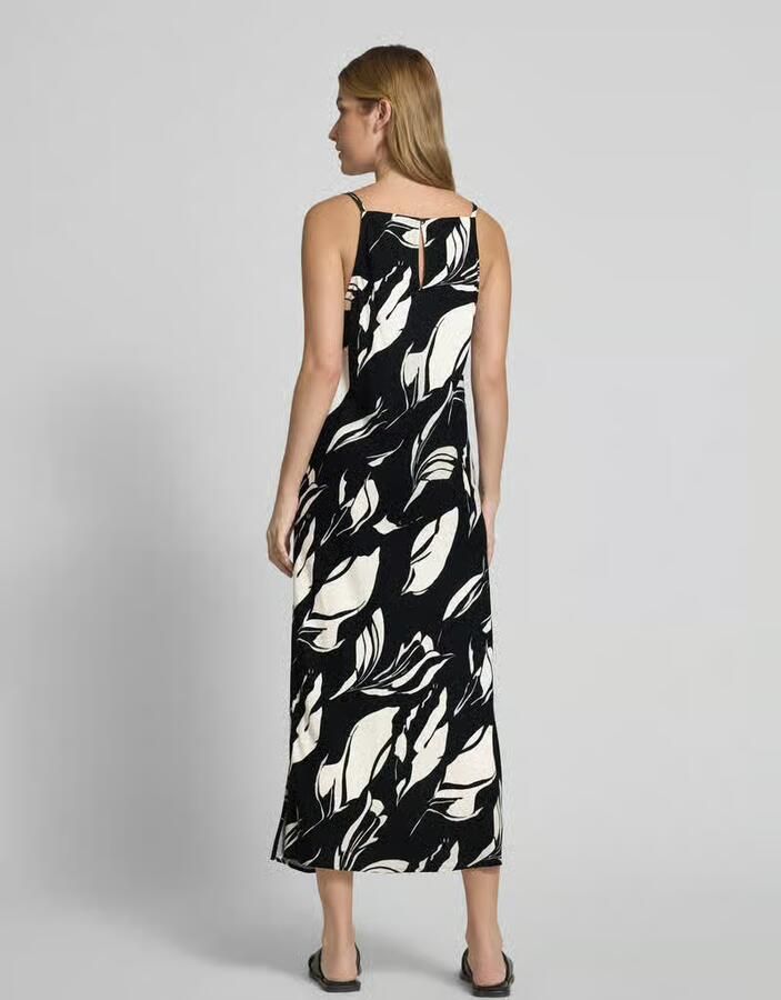 Someday. Midi-jurk van een mix van viscose en linnen model 'Qualeza'