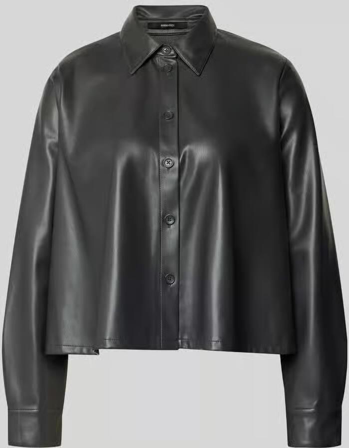 Someday. relaxed fit overhemdjack in lederlook model 'Zeather' - Foto 2