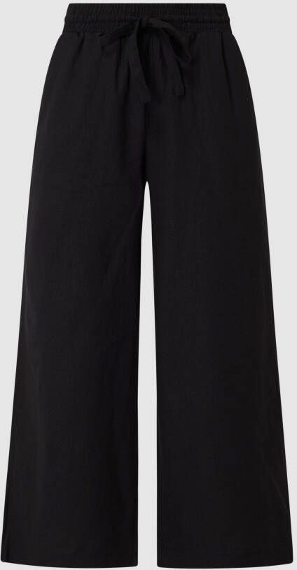 Soyaconcept Straight leg linnen broek met tunnelkoord model 'Ina'