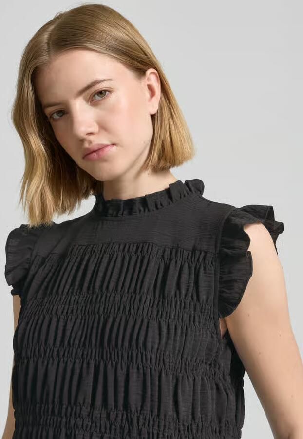 Soyaconcept Blousetop met kraag met ruches model 'CATH'