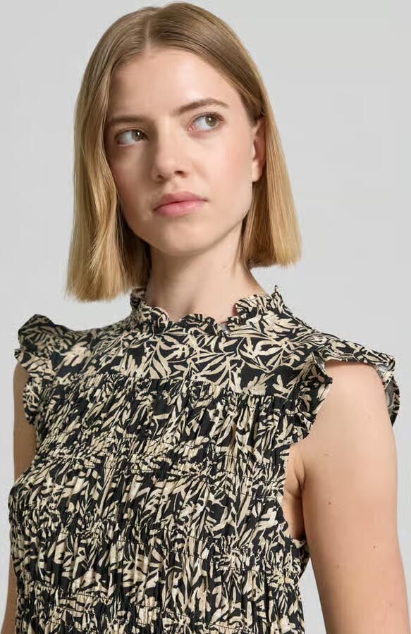 Soyaconcept Blousetop van viscose met kraag met ruches model 'FAYE'