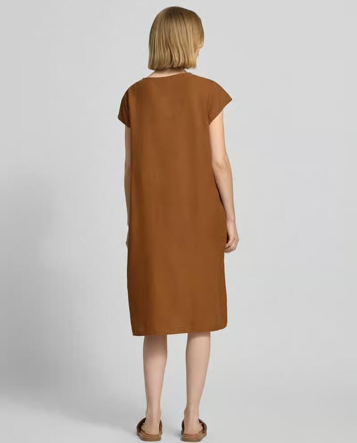 Soyaconcept Knielange linnen jurk met V-hals model 'Ina' - Foto 2