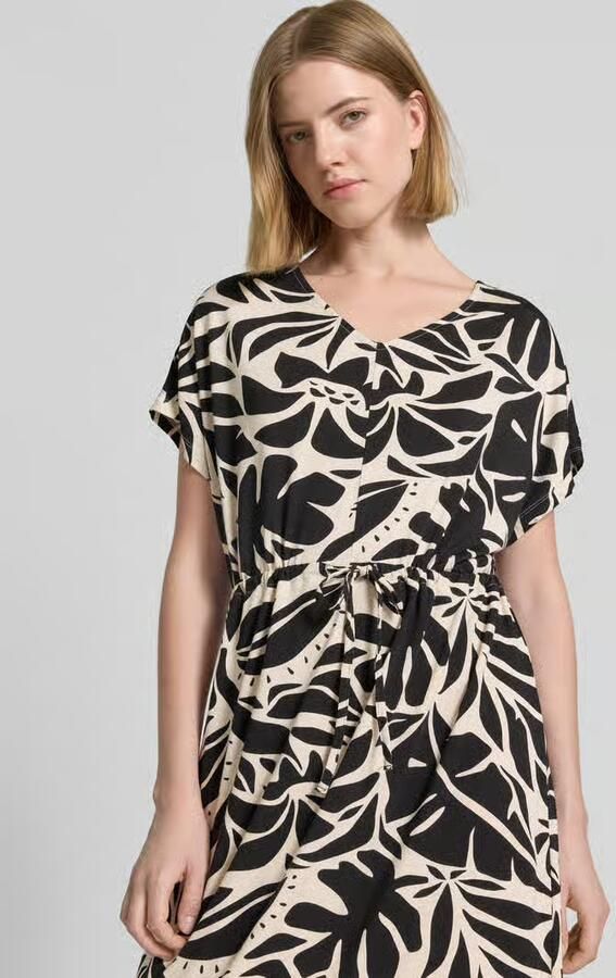 Soyaconcept midi-jurk met trekkoord en V-hals model 'MARICA'