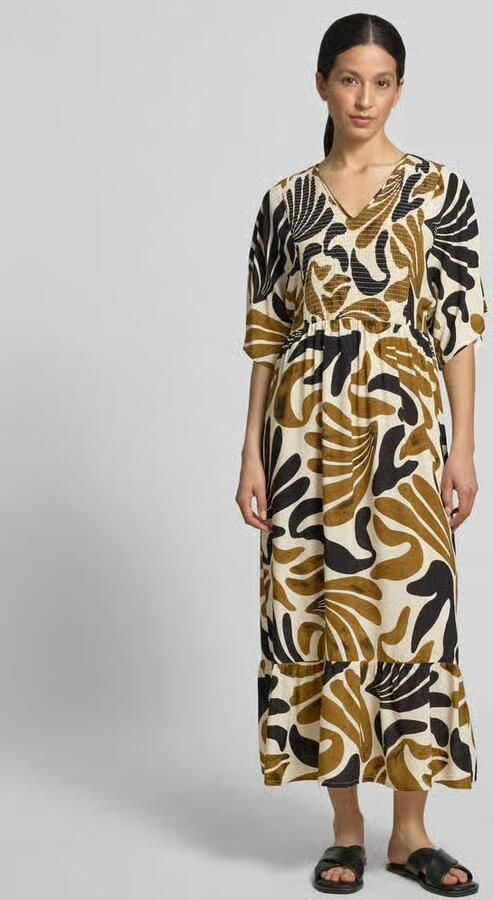Soyaconcept midi-jurk van viscose met smokdetails model 'FELDI' - Foto 2