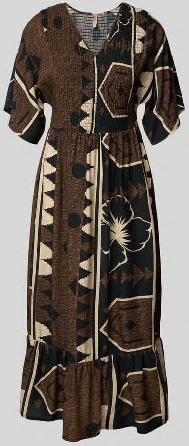 Soyaconcept Midi-jurk van viscose met V-hals model 'ROSALIE' - Foto 2