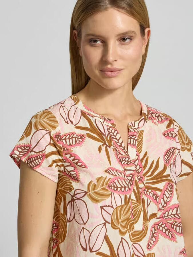 Soyaconcept relaxed fit T-shirt met all-over bloemenmotief