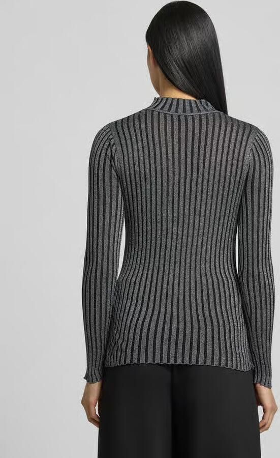 Soyaconcept Slim fit trui met turtleneck van viscosemix met opstaande kraag model 'Violetta'