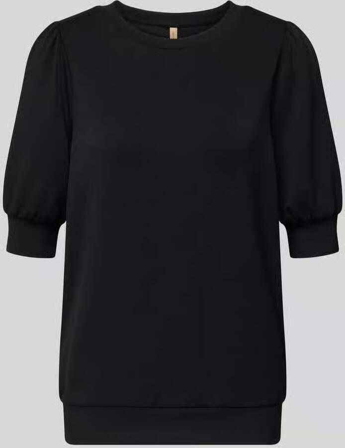 Soyaconcept Zwarte Comfortabele Trui met Korte Mouwen Black Dames - Foto 6