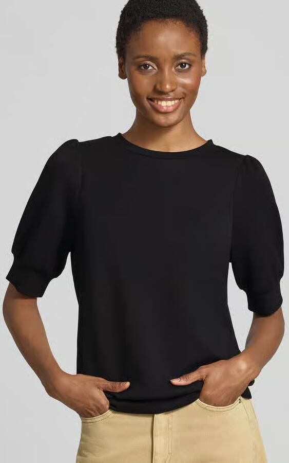 Soyaconcept Zwarte Comfortabele Trui met Korte Mouwen Black Dames - Foto 7
