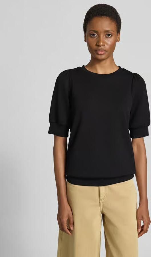Soyaconcept Zwarte Comfortabele Trui met Korte Mouwen Black Dames - Foto 8