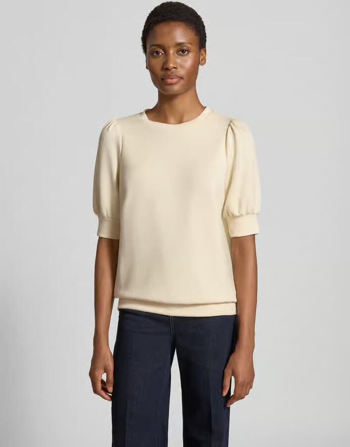 Soyaconcept Comfortabele Crème Sweater met Korte Mouwen Beige Dames - Foto 5