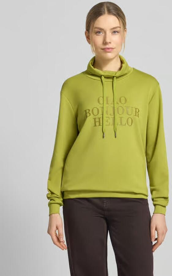 Soyaconcept sweatshirt met opstaande kraag en statementprint
