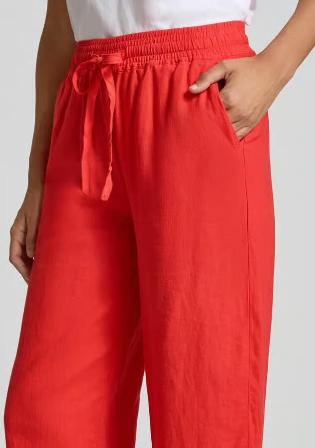 Soyaconcept wide fit stoffen broek van linnenmix met viscosemet model 'Ina'