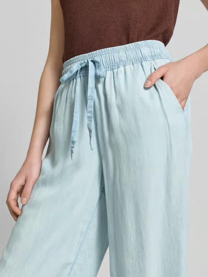 Soyaconcept wide fit stoffen broek van puur lyocell in denimlook