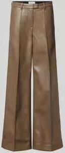STAND STUDIO Broek in leerlook met lengtenaden model 'Wessy'